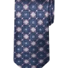 Awearness Kenneth Cole Narrow Tie, Navy And Lilac Floret Medallion -Men Clothing Shop MW40 8X28 71 AWEARNESS KENNETH COLE LILAC MAIN