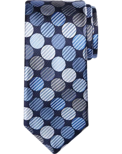 Awearness Kenneth Cole Narrow Tie, Blue Ribbed Dot