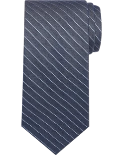 Awearness Kenneth Cole Narrow Tie, Navy Gessato Stripe