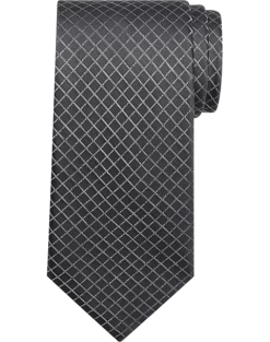 Awearness Kenneth Cole Narrow Tie, Charcoal Grid