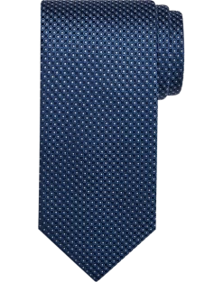 Pronto Uomo Narrow Tie, Navy Circle Dot