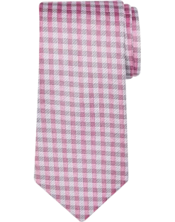 Pronto Uomo Narrow Tie, Pink Gingham