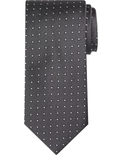 Pronto Uomo Narrow Tie, Charcoal Dot