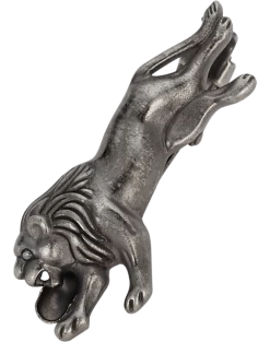 Pronto Uomo Tie Bar, Gunmetal Leaping Lion