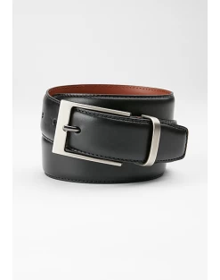 Joseph Abboud Feather Edge Stitched Leather Belt, Black