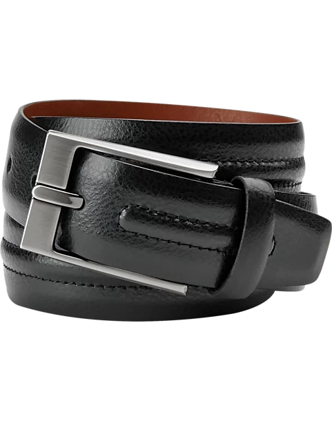 Joseph Abboud Feather Edge Leather Belt, Black 3 Joseph Abboud Feather Edge Leather Belt, Black