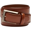 Joseph Abboud Feather Edge Leather Belt, Cognac
