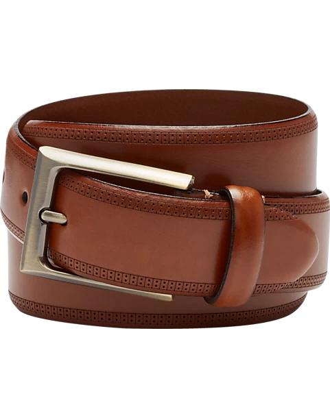 Joseph Abboud Feather Edge Leather Belt, Cognac 3 Joseph Abboud Feather Edge Leather Belt, Cognac
