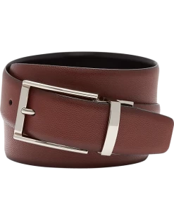 Men Clothing Shop 30 Joseph Abboud Feather Edge Reversible Pebbled Leather Belt, Cognac