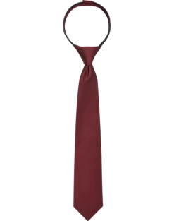 Egara Boys Zipper Tie, Burgundy