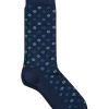 Egara Navy Dot Socks, 1 Pair -Men Clothing Shop MW40 8XDP 01 EGARA SAPPHIRE MAIN