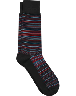 Egara Black Variegated Striped Socks, 1 Pair