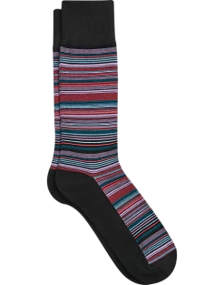 Egara Black Multicolor Stripe Socks, 1 Pair