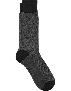 Egara Charcoal Gray Geo Socks, 1 Pair