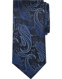 Pronto Uomo Narrow Tie, Blue Paisley