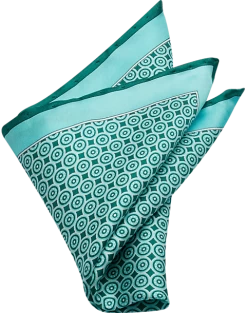 Pronto Uomo Pocket Square, Green Square And Dot