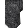 Pronto Uomo Narrow Tie, Black Tonal Paisley -Men Clothing Shop MW40 8XJW 02 PRONTO UOMO BLK PAISLEY MAIN