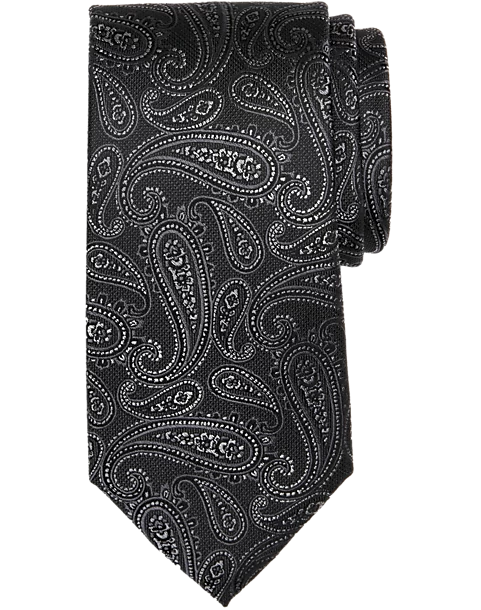 Pronto Uomo Narrow Tie, Black Tonal Paisley 3 Pronto Uomo Narrow Tie, Black Tonal Paisley