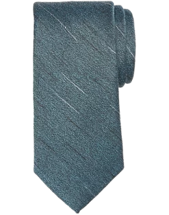 Pronto Uomo Narrow Tie, Teal Sketched Stripe