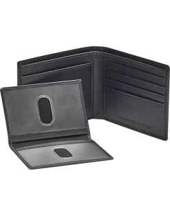 Joseph Abboud Bi-Fold Pebbled Leather Wallet, Black -Men Clothing Shop MW40 8XR0 02 JOSEPH ABBOUD BLACK ALT2