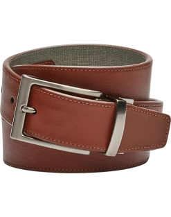 Joseph Abboud Reversible Leather & Linen Casual Belt, Tan & Brown