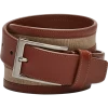 Joseph Abboud Leather And Linen Casual Belt, Tan & Brown 2 Joseph Abboud Leather And Linen Casual Belt, Tan & Brown -Men Clothing Shop MW40 8XRE 05 JOSEPH ABBOUD TAN BRN MAIN