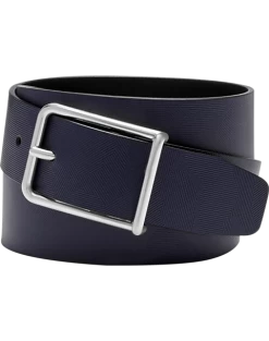 Joseph Abboud Leather Casual Belt, Navy Abstract Geometric