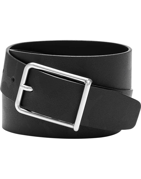 Joseph Abboud Leather Casual Belt, Black Abstract Geo 3 Joseph Abboud Leather Casual Belt, Black Abstract Geo