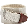 Joseph Abboud Woven Casual Belt, Ivory & White Diamond Check
