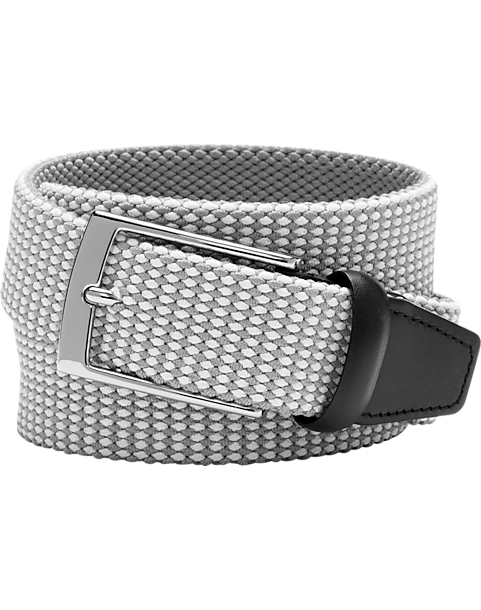 Joseph Abboud Woven Casual Belt, Gray & White Diamond Check 3 Joseph Abboud Woven Casual Belt, Gray & White Diamond Check