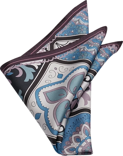 Joseph Abboud Pocket Square, Blue Tile Mosaic 3 Joseph Abboud Pocket Square, Blue Tile Mosaic