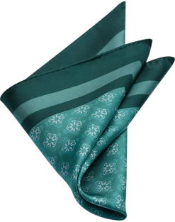 Joseph Abboud Pocket Square, Green Medallion