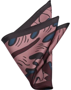 Joseph Abboud Pocket Square, Burgundy Western Floral