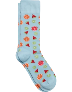 Egara Socks, Cerulean Blue With Fruit And Citrus
