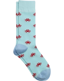 Egara Socks, Blue With Red Crabs