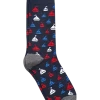Egara Socks, Navy Sail Boats -Men Clothing Shop MW40 8XXE 01 EGARA NAVY MAIN