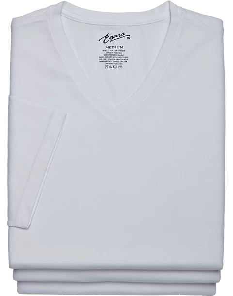 Egara Slim Fit V-Neck T-Shirt, 3-Pack, White 3 Egara Slim Fit V-Neck T-Shirt, 3-Pack, White