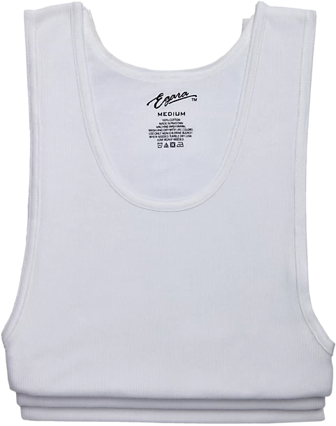 Egara Slim Fit Tank Top, 3-Pack, White 3 Egara Slim Fit Tank Top, 3-Pack, White
