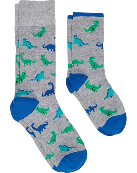 Egara Adult And Child Socks 2-Pack, Light Gray, Blue & Green Dinosaurs 3 Egara Adult And Child Socks 2-Pack, Light Gray, Blue & Green Dinosaurs
