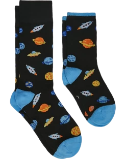Egara Adult & Child Socks 2-Pack, Black & Blue Space Life