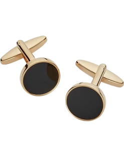Pronto Uomo Black Onyx Round Cufflinks