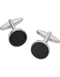 Pronto Uomo Black Onyx Round Cufflinks