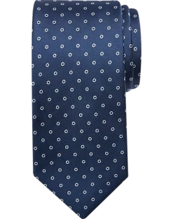 Michael Strahan Narrow Tie, Navy Stylized Dot