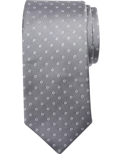 Michael Strahan Narrow Tie, Silver Stylized Dot 3 Michael Strahan Narrow Tie, Silver Stylized Dot