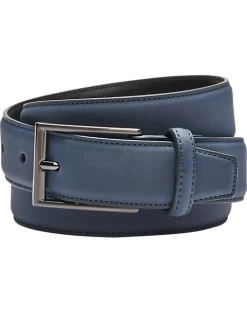 Egara Feather Edge 32mm Faux Leather Belt, Blue