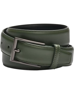 Egara Feather Edge 32mm Faux Leather Belt, Green