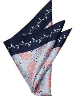 Pronto Uomo Pocket Square, Coral Paisley