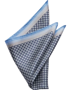 Pronto Uomo Pocket Square, Blue Check