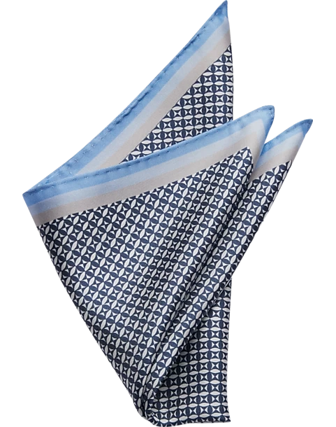 Pronto Uomo Pocket Square, Blue Check 3 Pronto Uomo Pocket Square, Blue Check