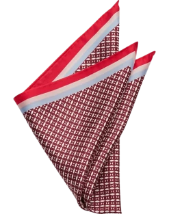 Pronto Uomo Pocket Square, Red Check